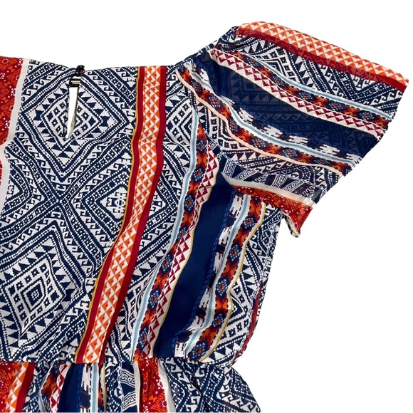 AUW size large red white & blue short sleeve attached slip, keyhole front & back - Picture 7 of 12